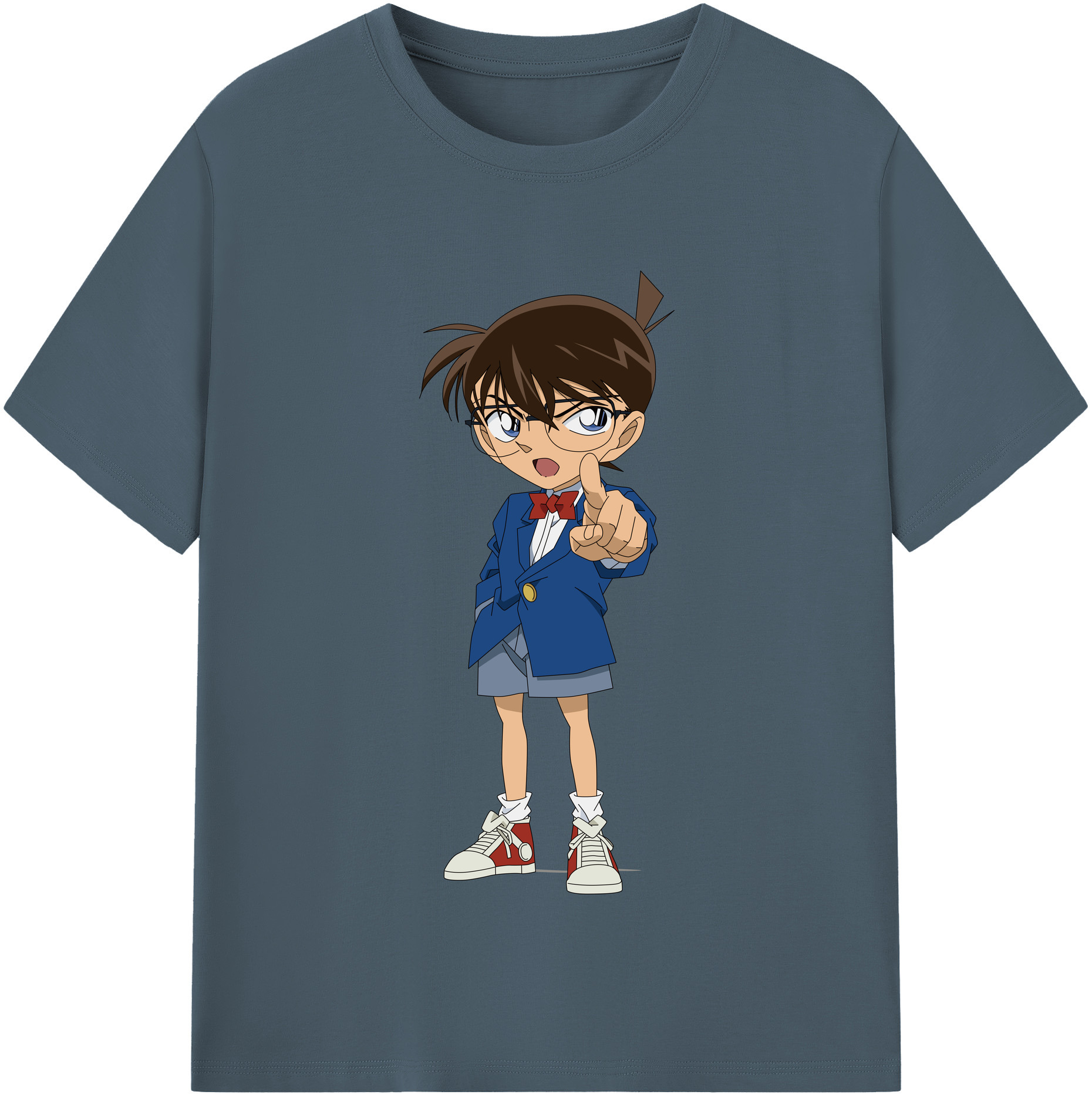 （画像用） 名探偵コナン 江戸川 コナン Detective Conan Conan Edogawa 綿100％半袖Tシャツ（フロントプリント）